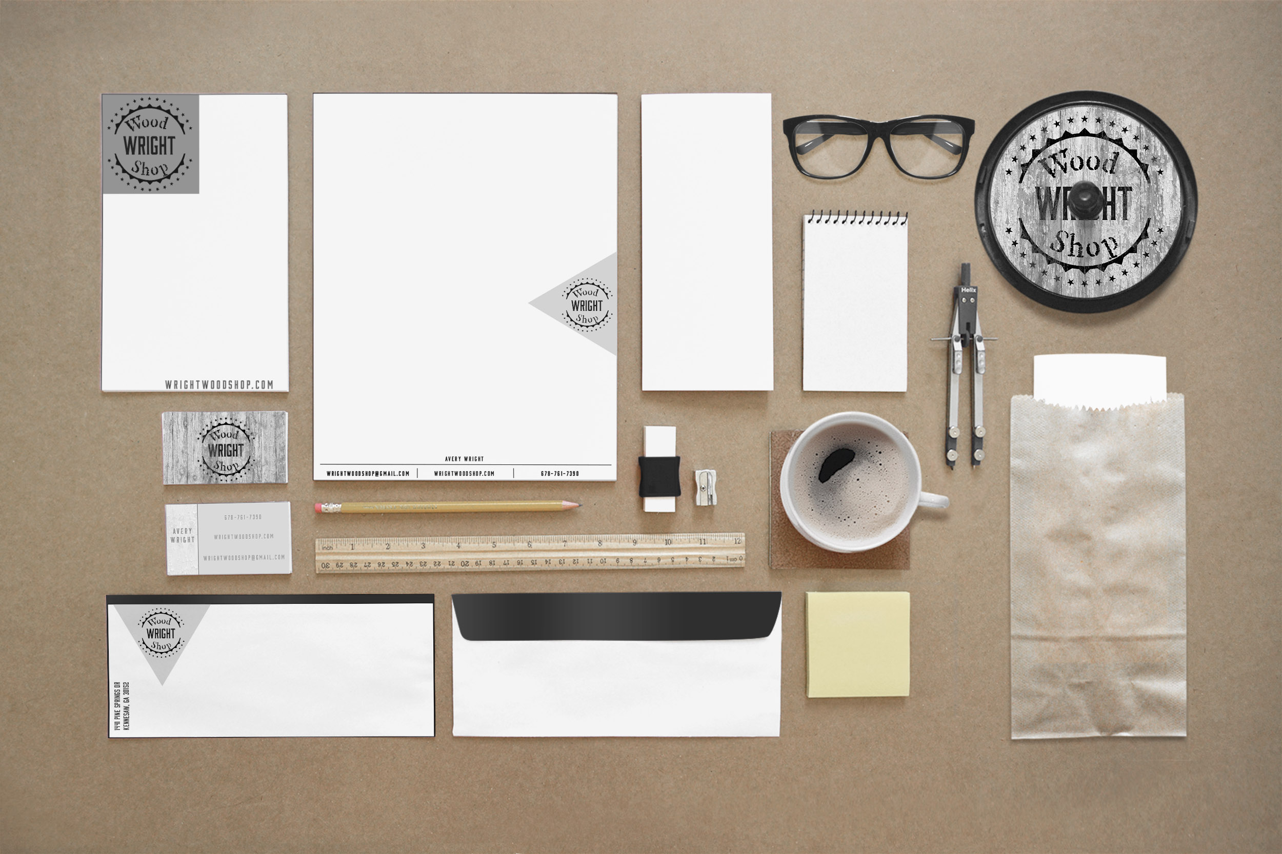  A letterhead suite for a wood worker &amp; builder of distressed furniture. 