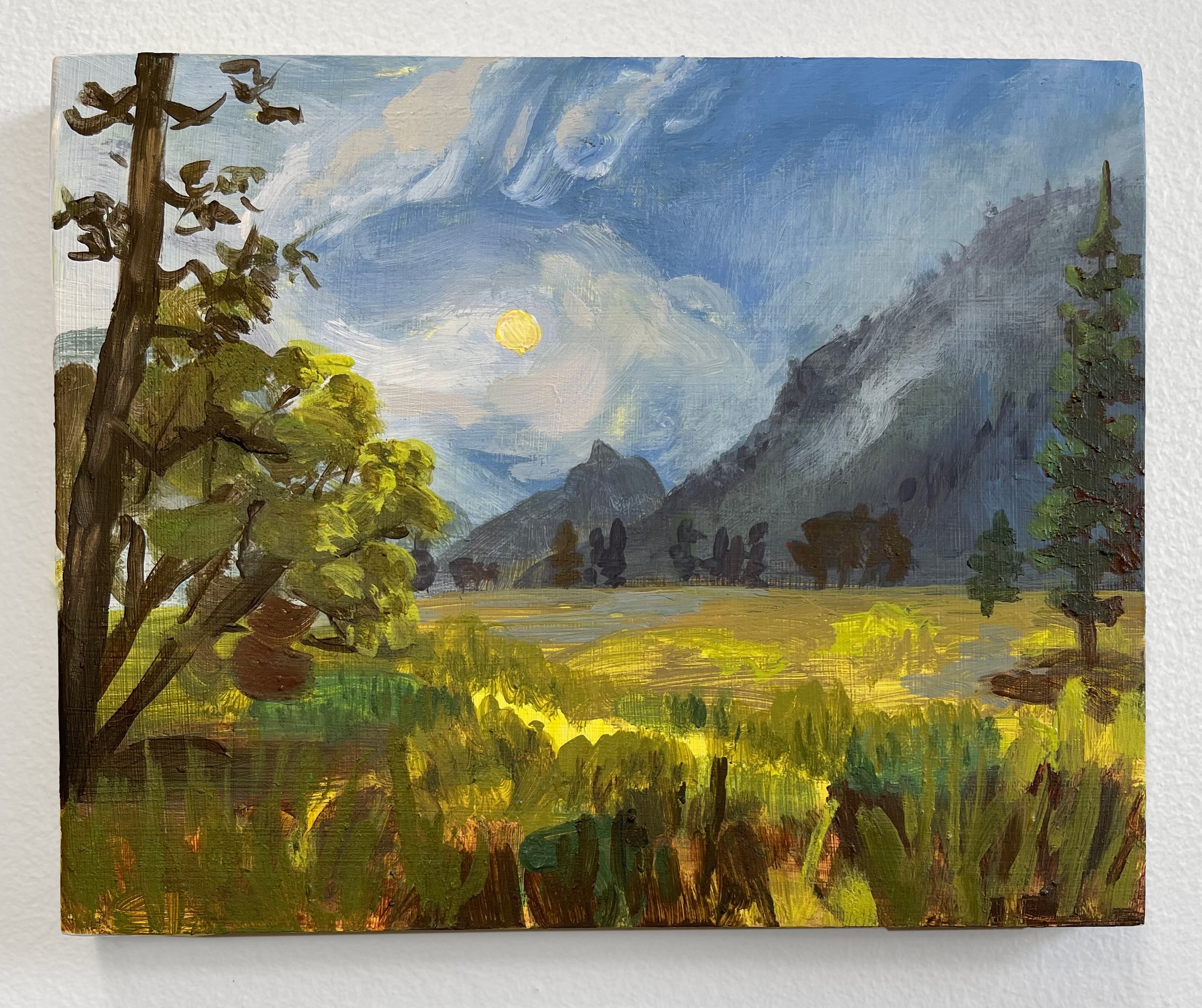  “Yosemite Valley”, 8”h x 10”w, Acrylic on panel, 2023 