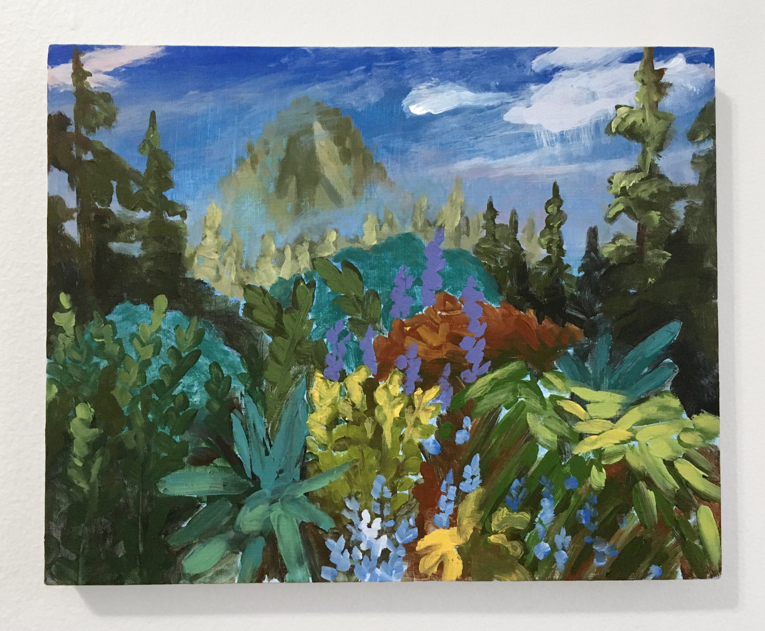  “Alpine Garden”, 8” x 10”, Acrylic and flashe on panel, 2021 