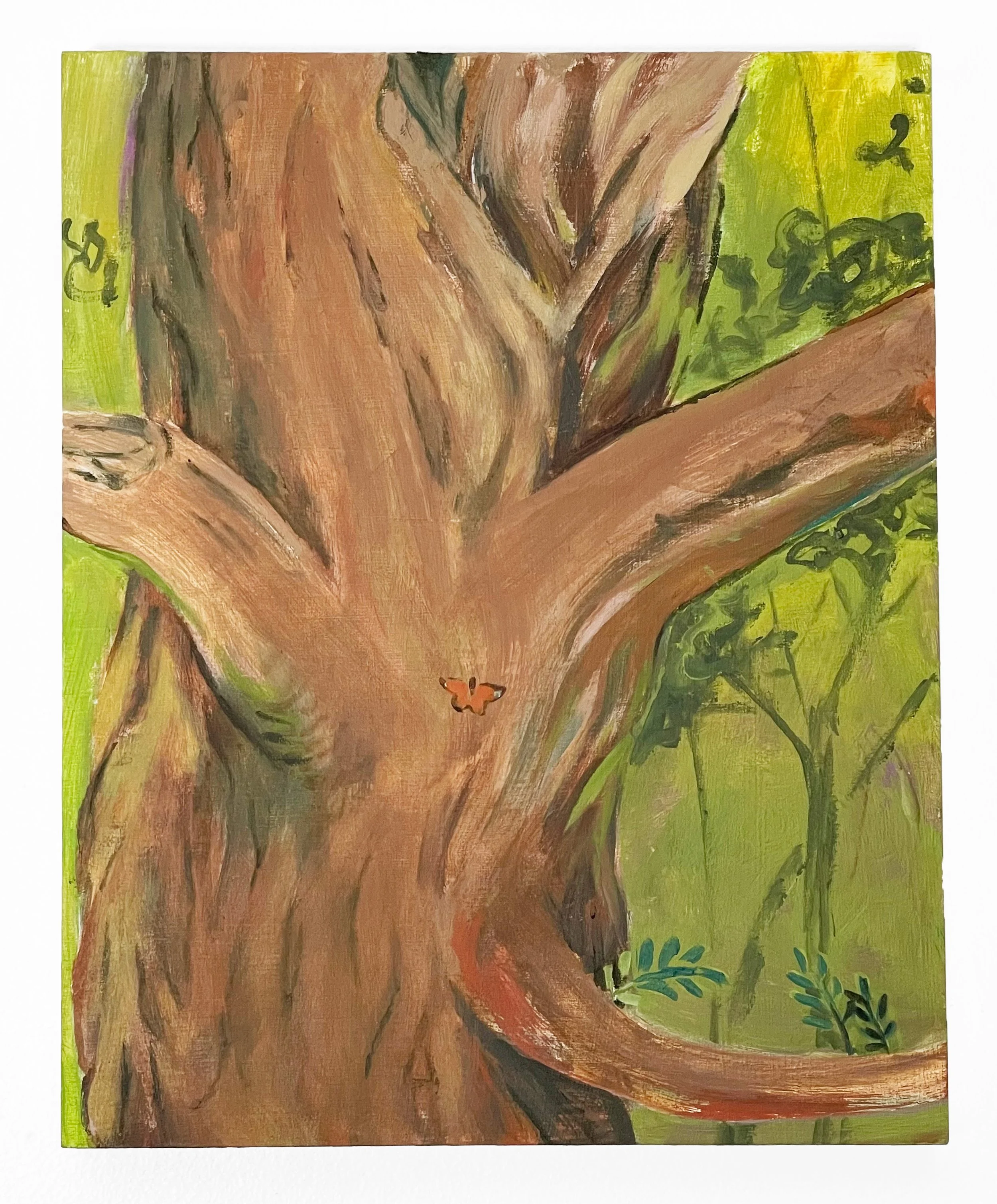  “Monarch Tree”, 10”h x 8”w, Acrylic on panel, 2026 