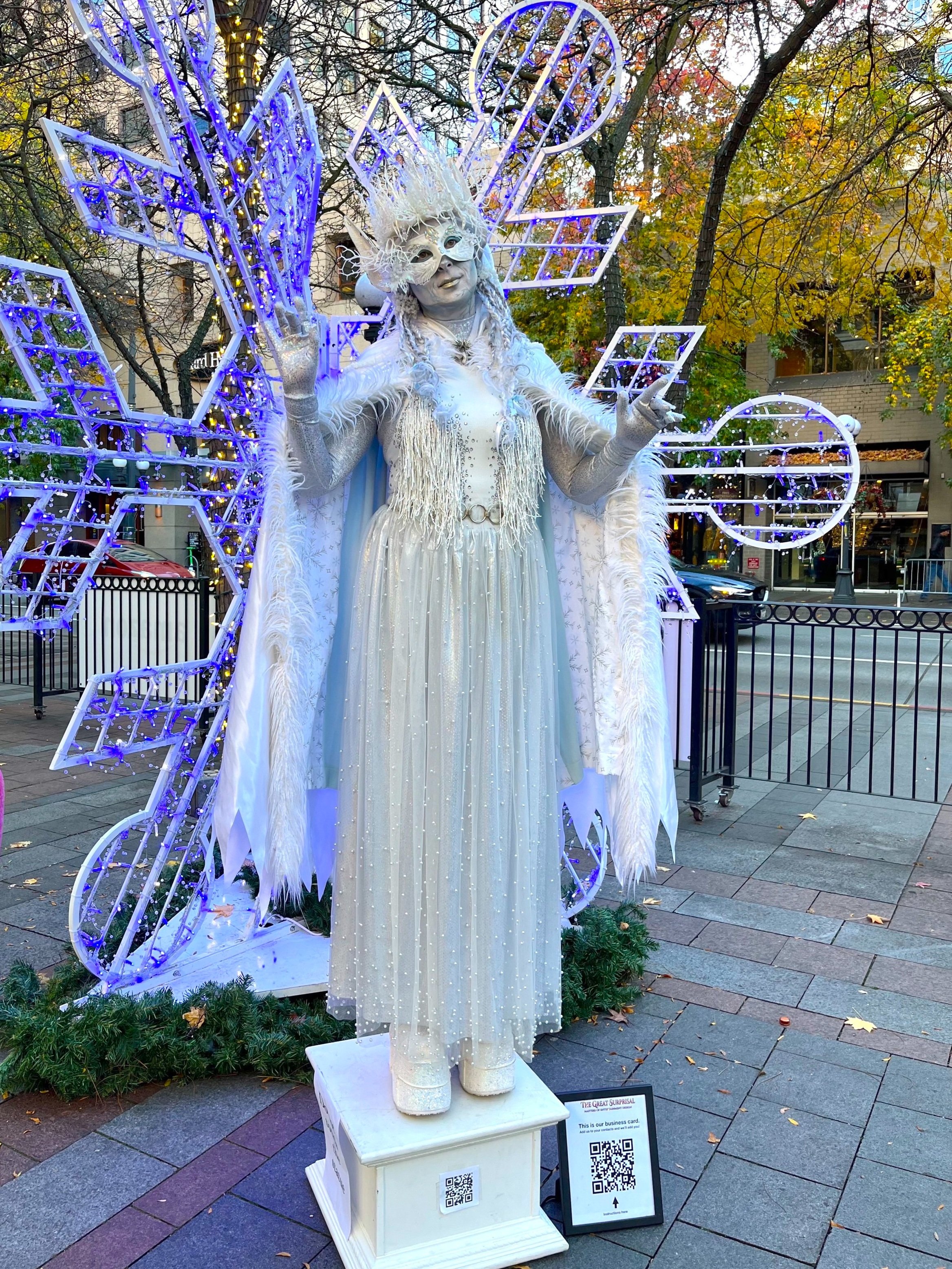 Ice Queen Living Statue