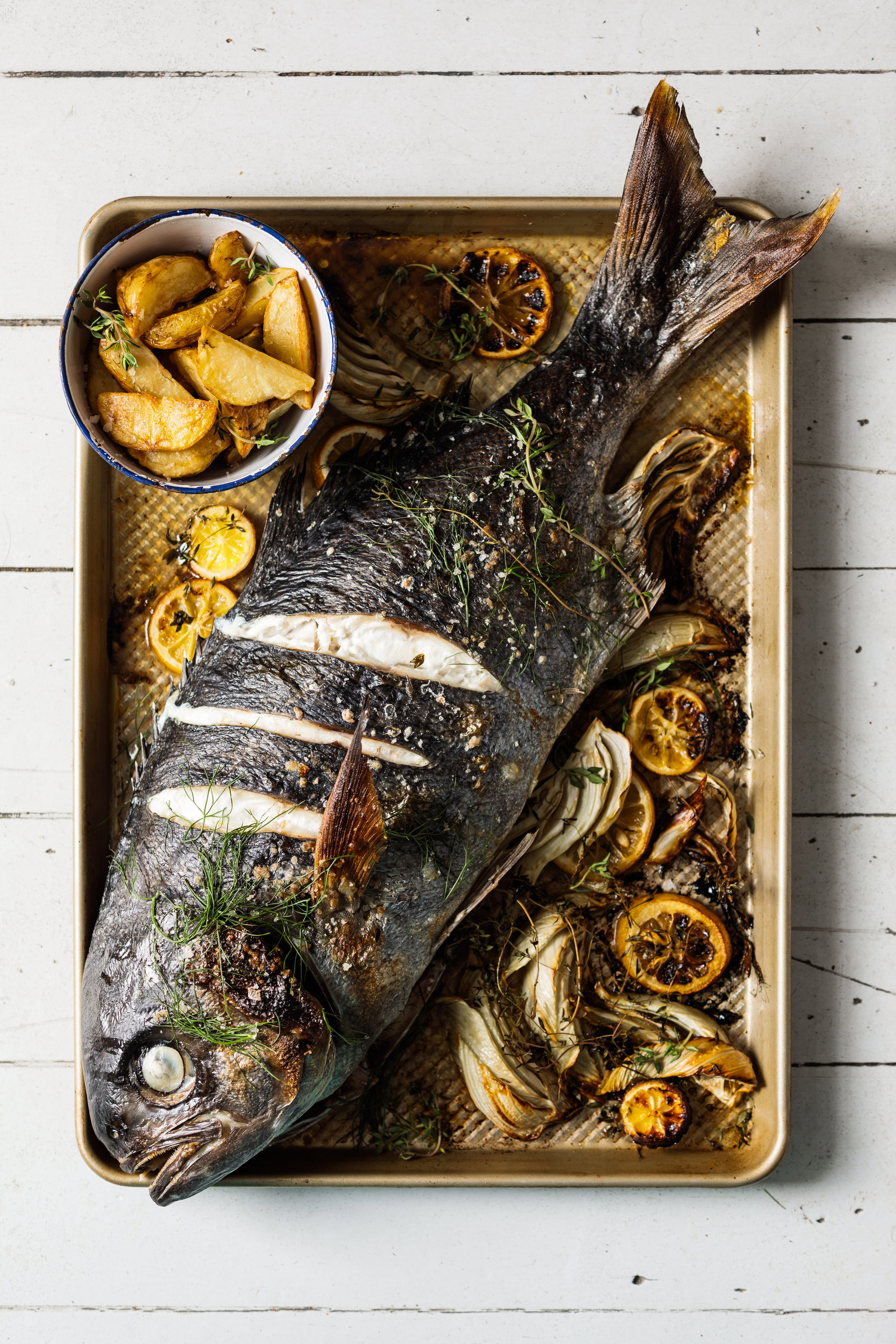 Whole Roast Fish with Smoked Salt &amp; Fennel