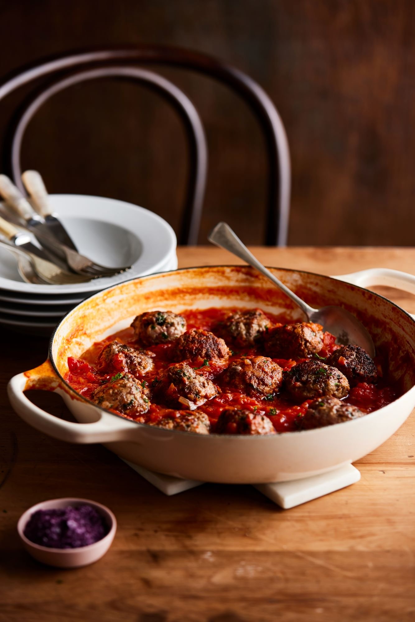 Pepper Berry Meatballs with Tomato Sauce