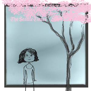 Lovely springtime in the Northwest. A gif animation created by Susan Jouflas as a stand alone cartoon for The Seattle Times.