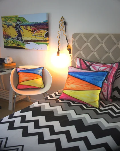 Custom Crayon Art Cushions