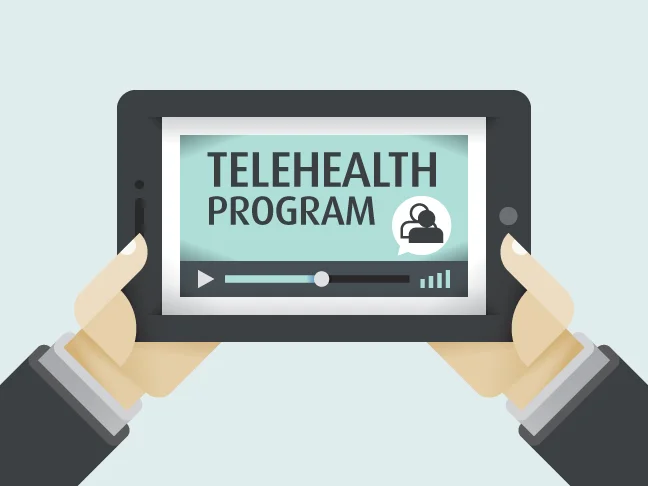Room44 to design TELEHEALTH service face to face / video icon