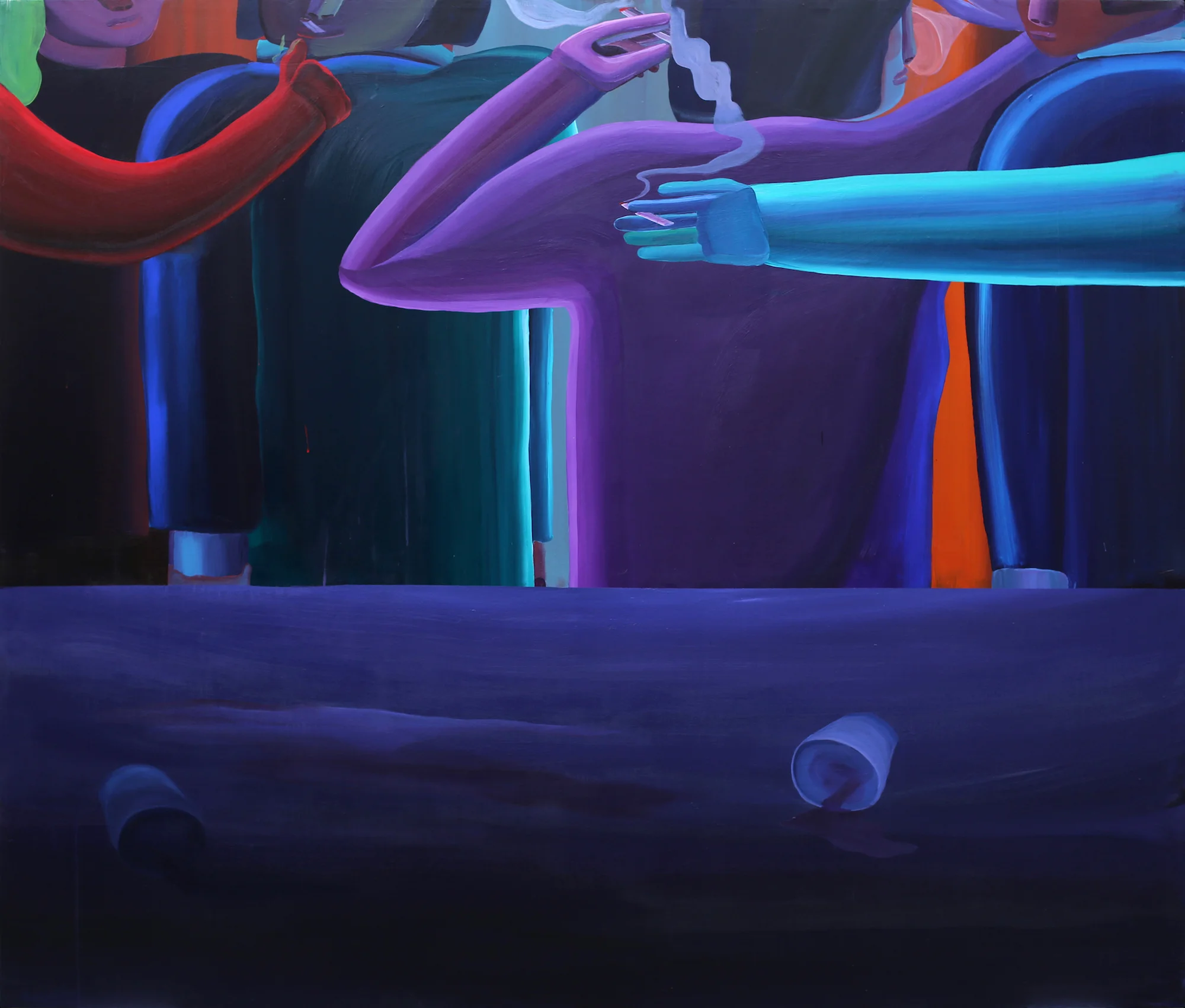 Winter Gathering, 66” x 77.5” Acrylic on canvas 2019