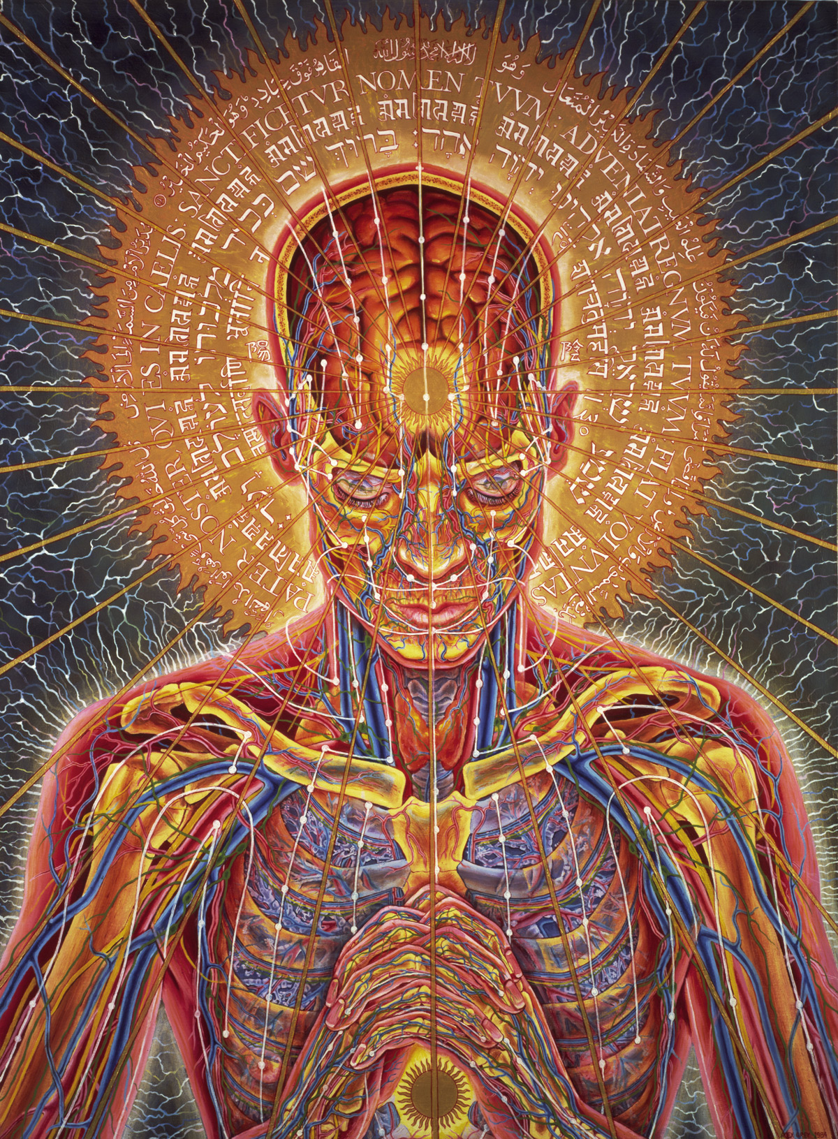 Alex Grey, "Praying," 1984, oil on linen, 48 x 36 in.