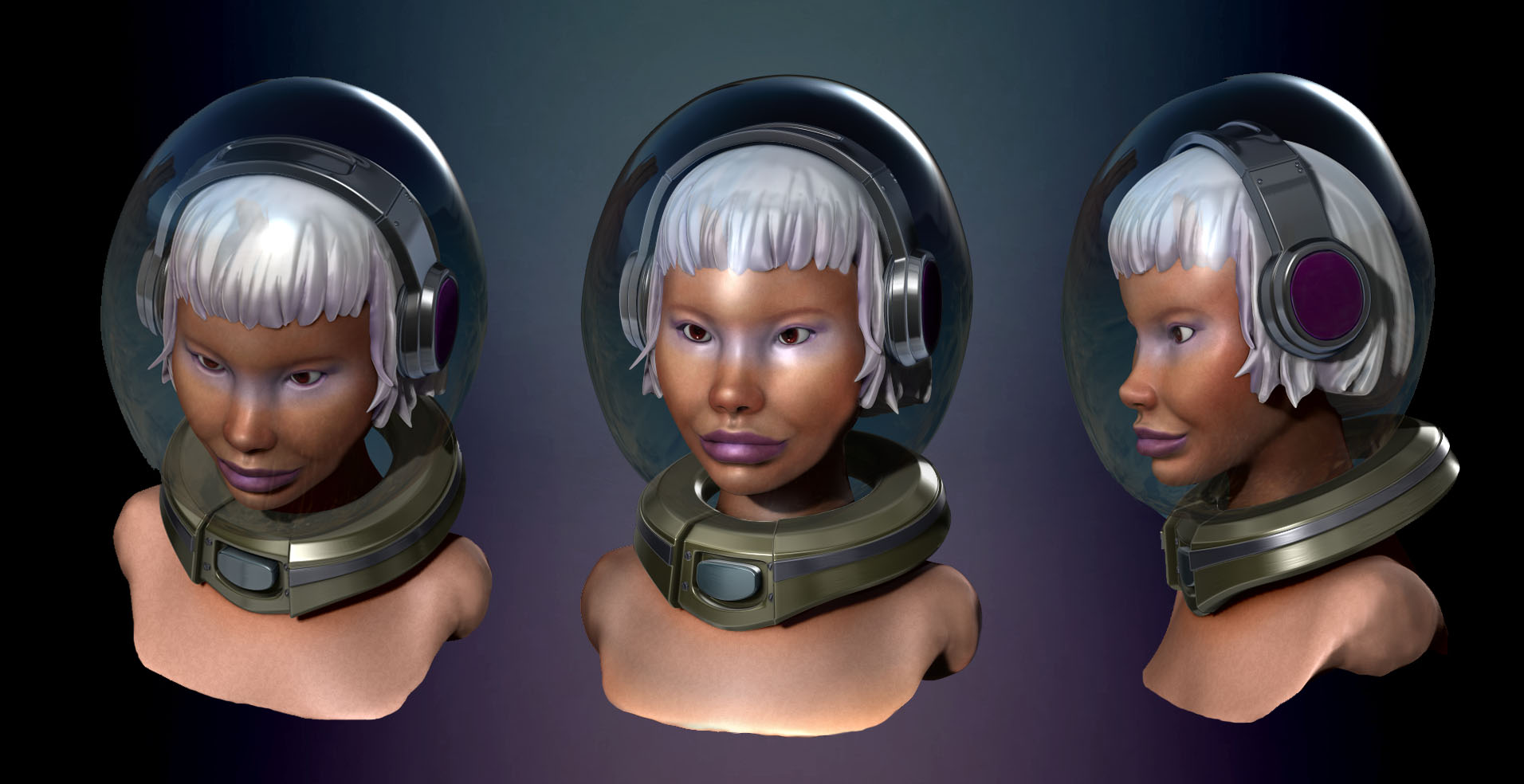 Character sculpted in ZBrush and textured. Final render produced in ZBrush.