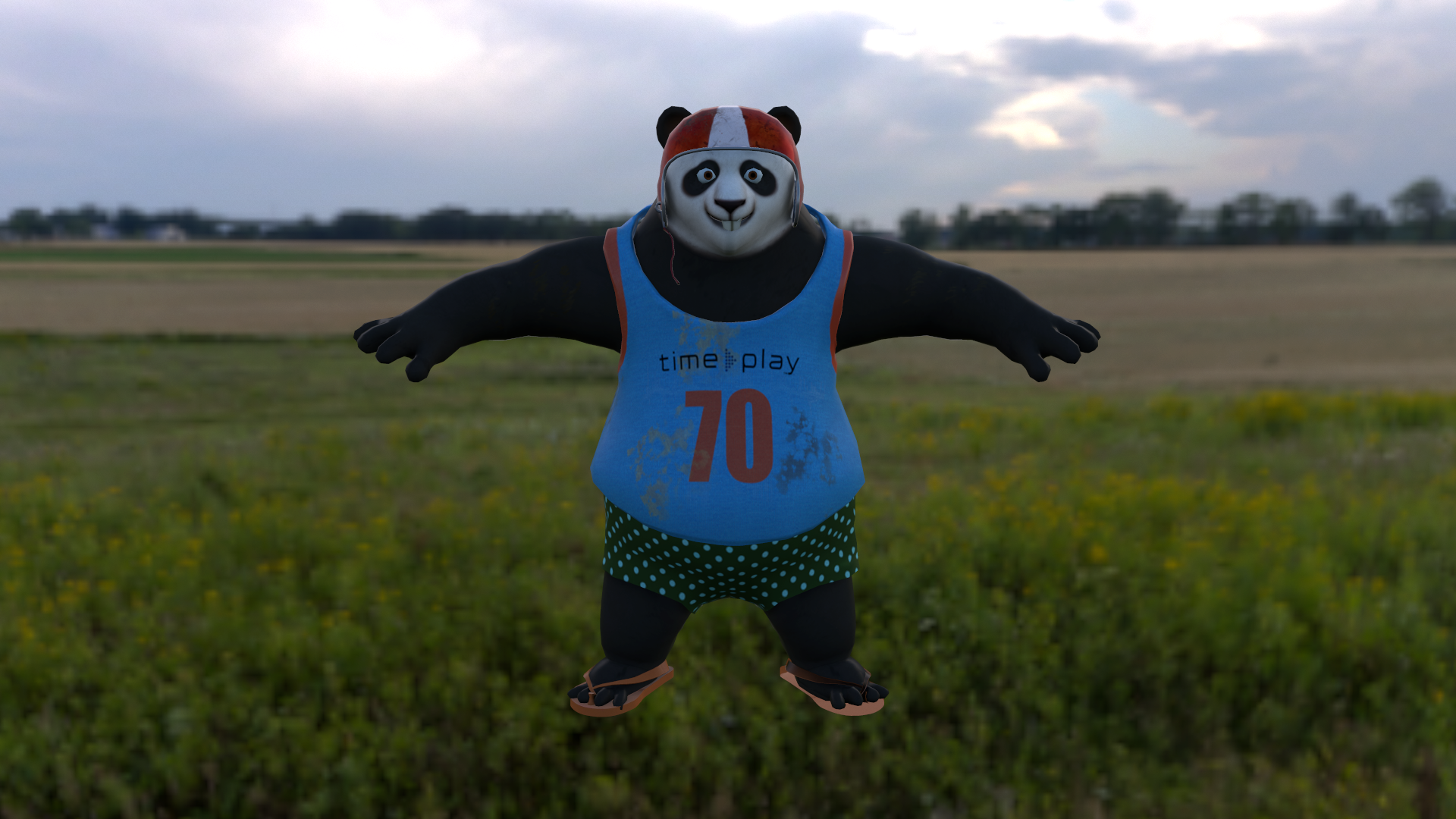 Rendering of panda modeled and textured by me.