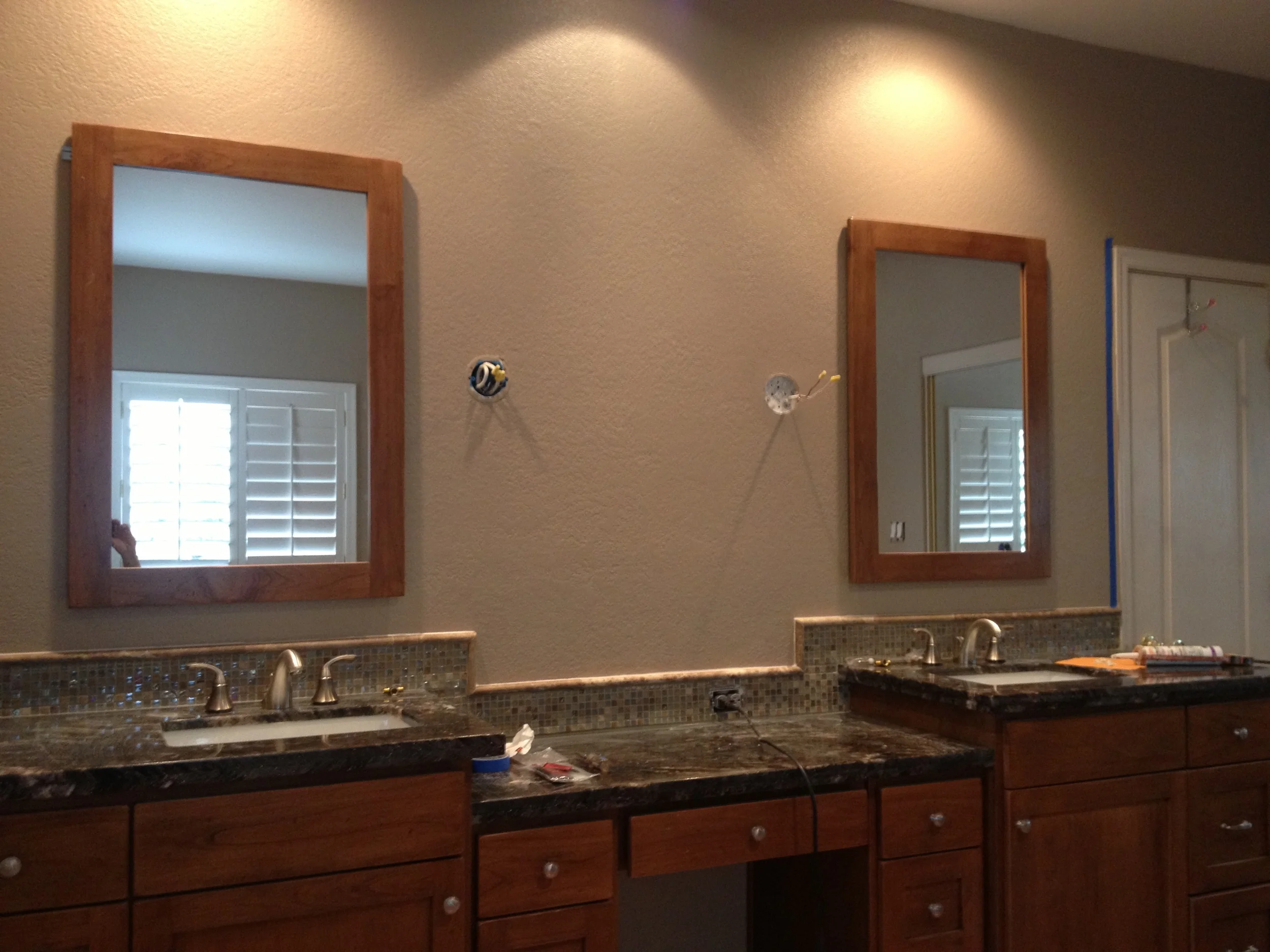 Custom bathroom counters and cabinets