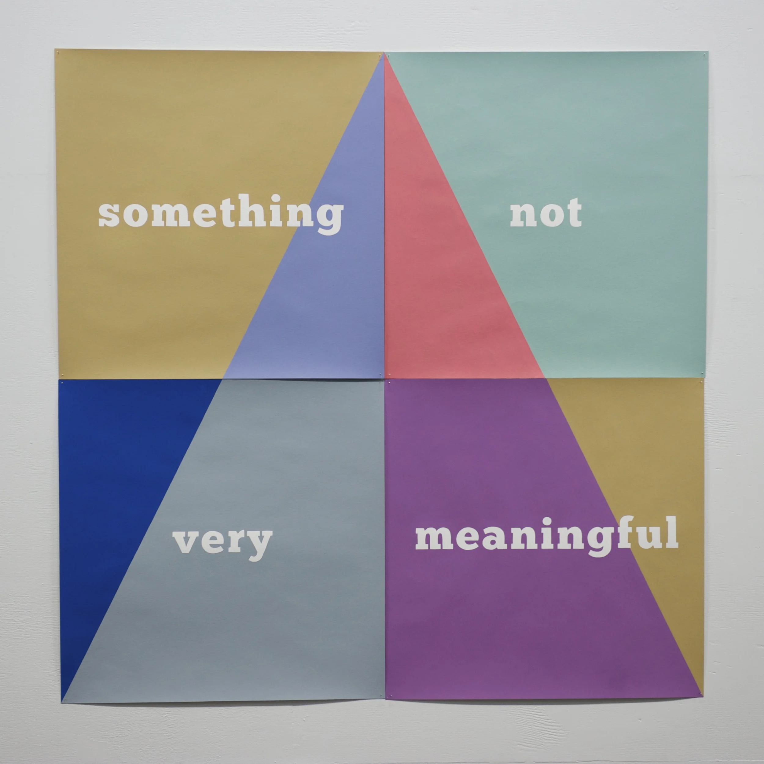 Something not very meaningful 2014 Household paint on Hahnemühle bamboo paper (4 parts) 100 x 100cm Enquire about this work