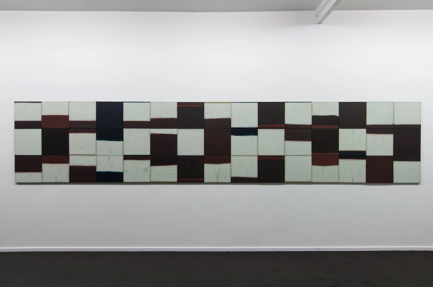 Betrayal 2011-12 Medium: horizontality Technical support: chiaroscuro Material: black, studio detritus, acrylic paint, linen and stretcher 600 x 120cm 