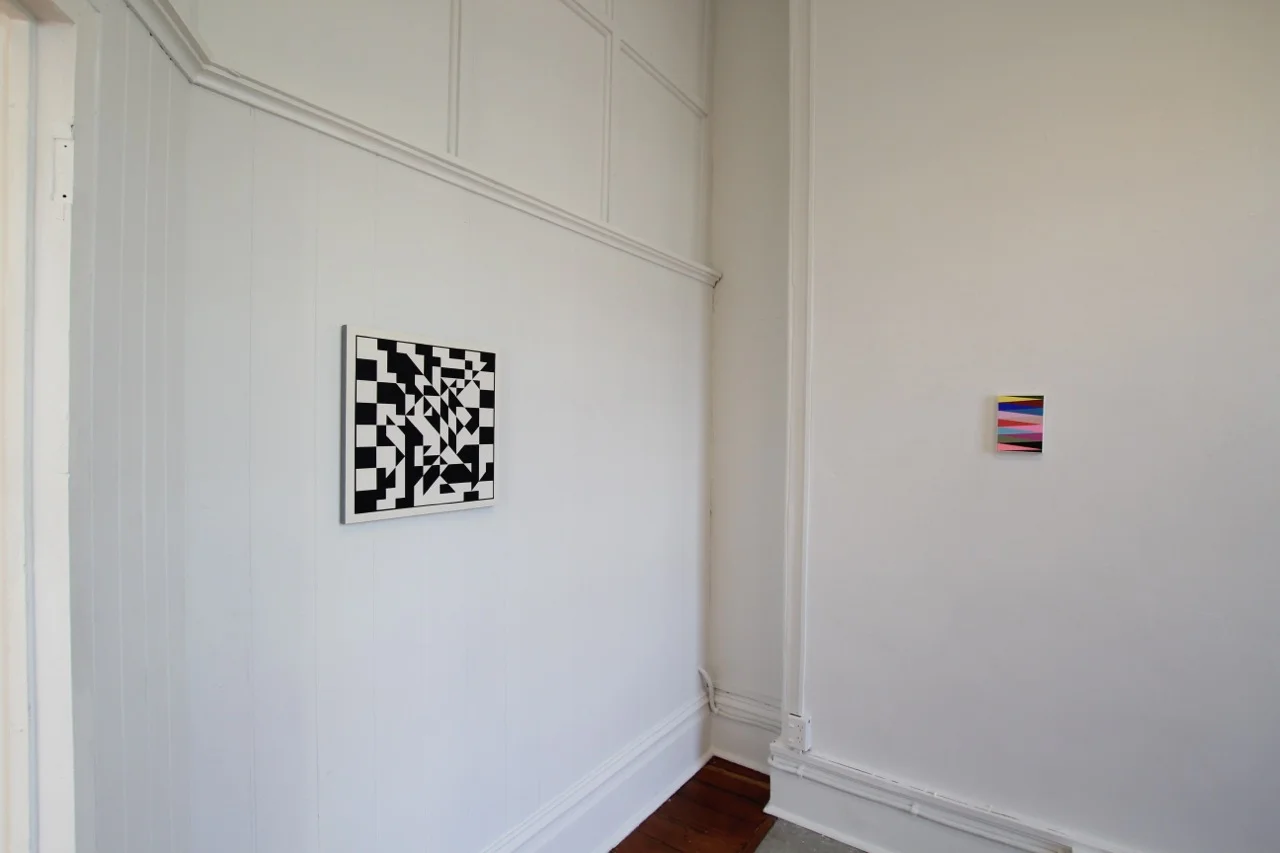 Gary Peters Deep Blue vs Kasparov (Game 1. February 10, 1996) 2014 Acrylic on wooden panel 44.8 x 44.8cm with... It’s complicated 2014 Acrylic on canvas 18 x 12cm 