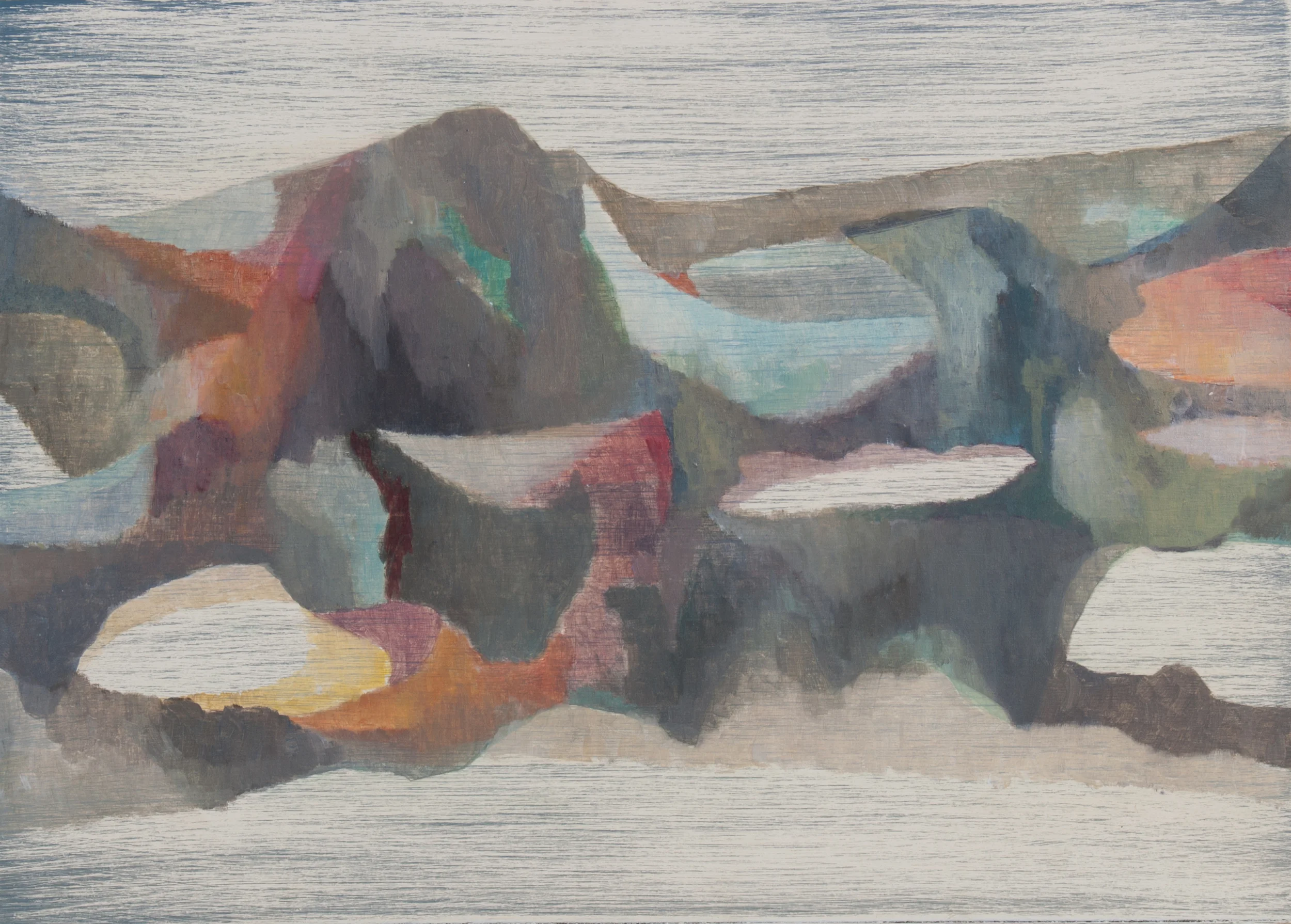 Valerie Bos Craters Along the Way 2012 Oil on board 23 x 31cm framed Enquire
