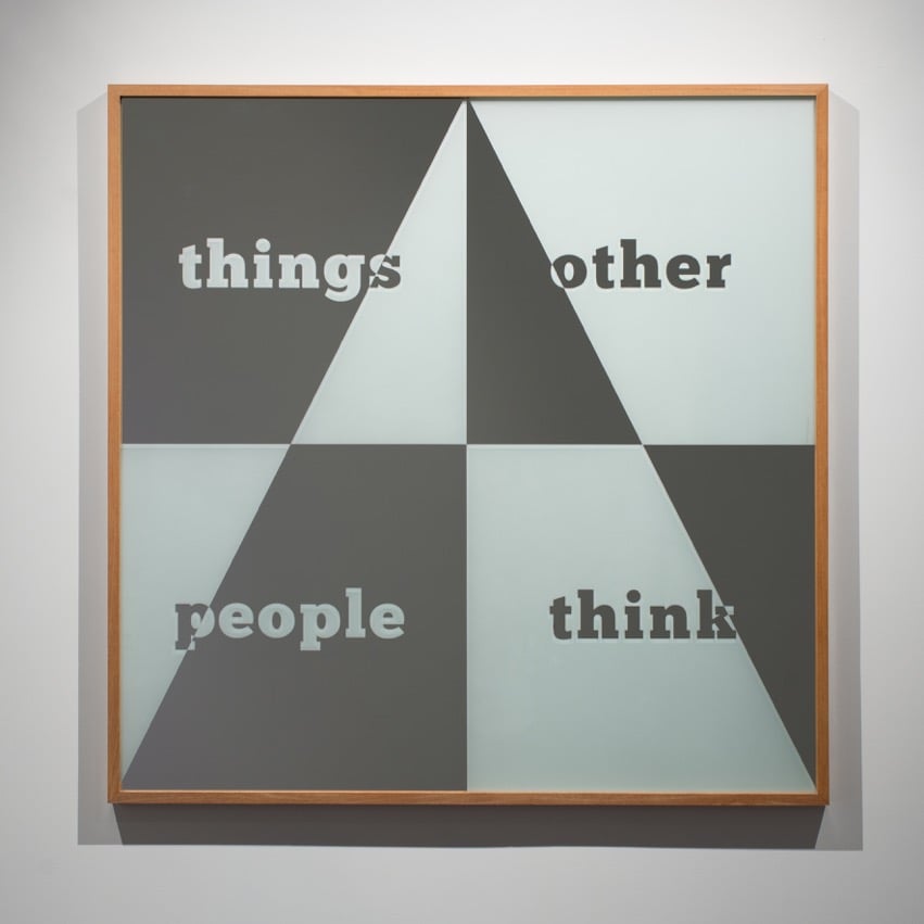  Things other people think  2015  Sandblasted glass mirror  100 x 100 cm 