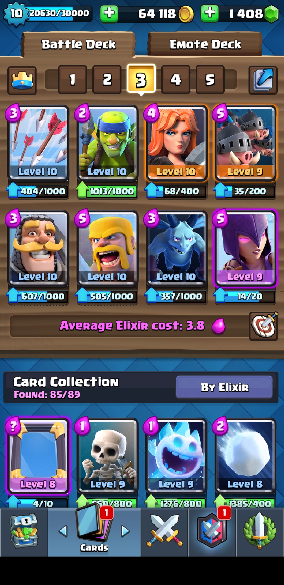 In Clash Royale, what is the best deck for getting from Arena 10