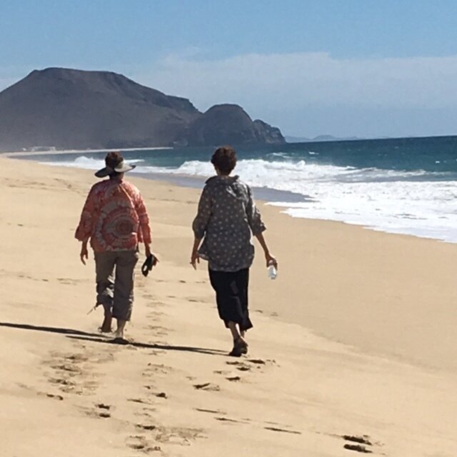 Writers walking on Todos Santos beach.JPG
