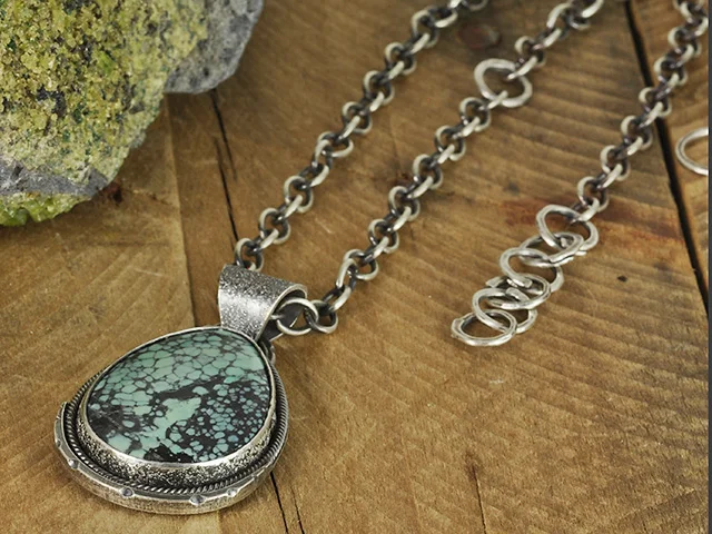 Tree Frog Variscite Sterling Silver Pendant