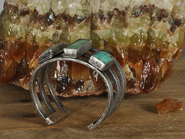 Carico Lake Turquoise Sterling Silver Cuff Bracelet