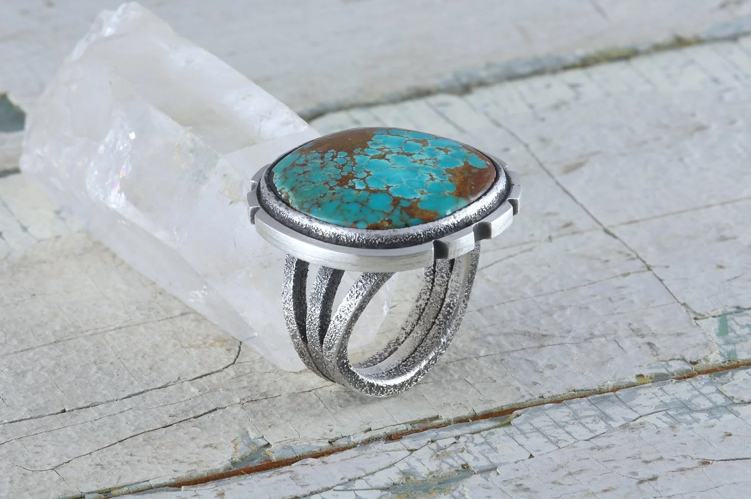 Number 8 Turquoise Sterling Silver Ring