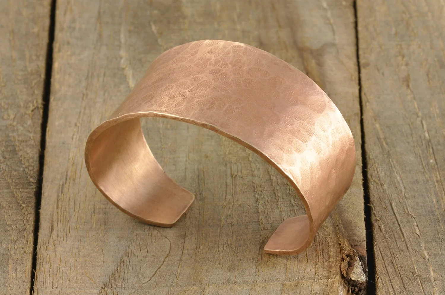 Handcrafted Hammered Bronze Cuff Bracelet