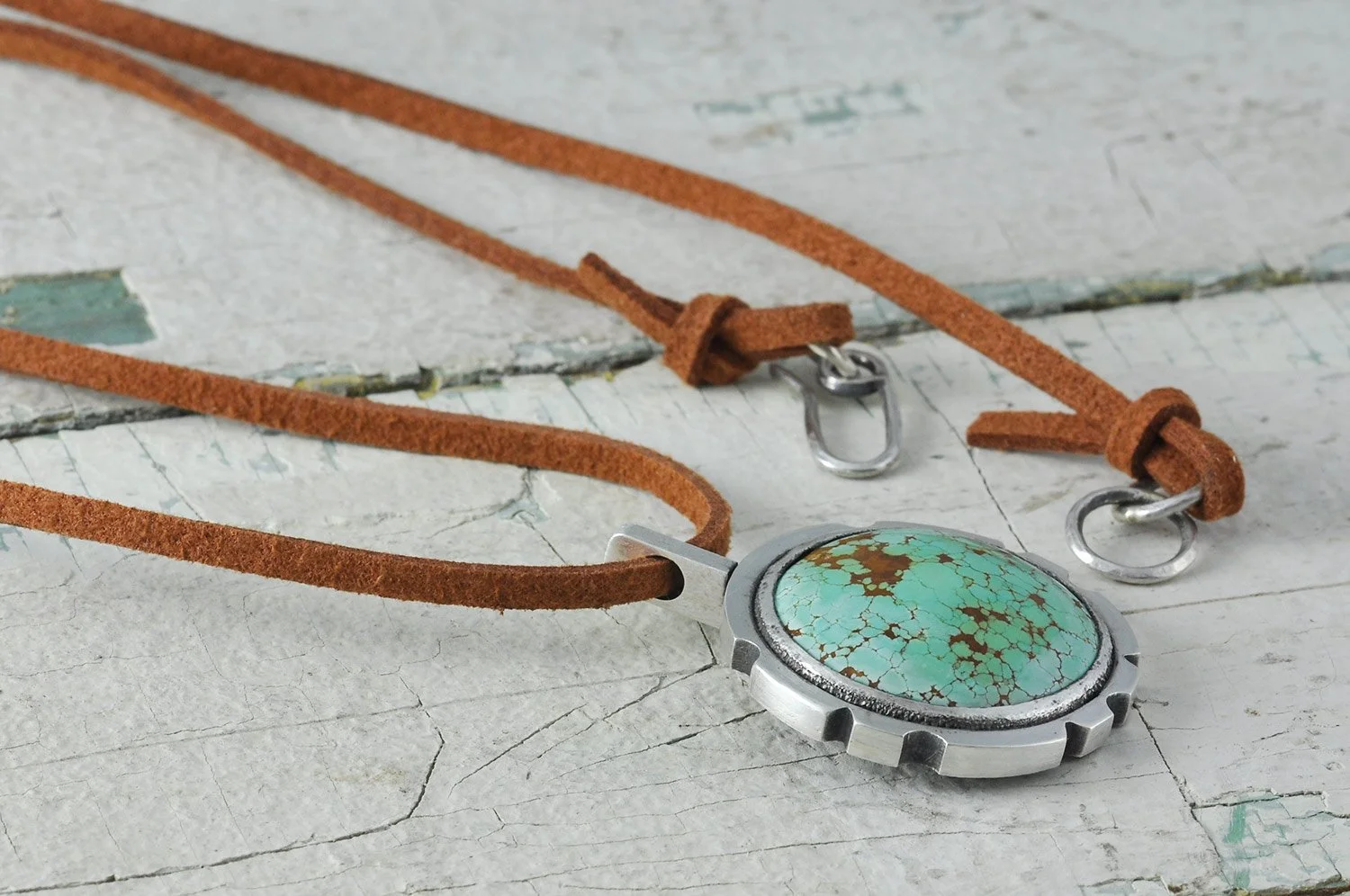 Native Inspired Turquoise Sterling Silver Pendant