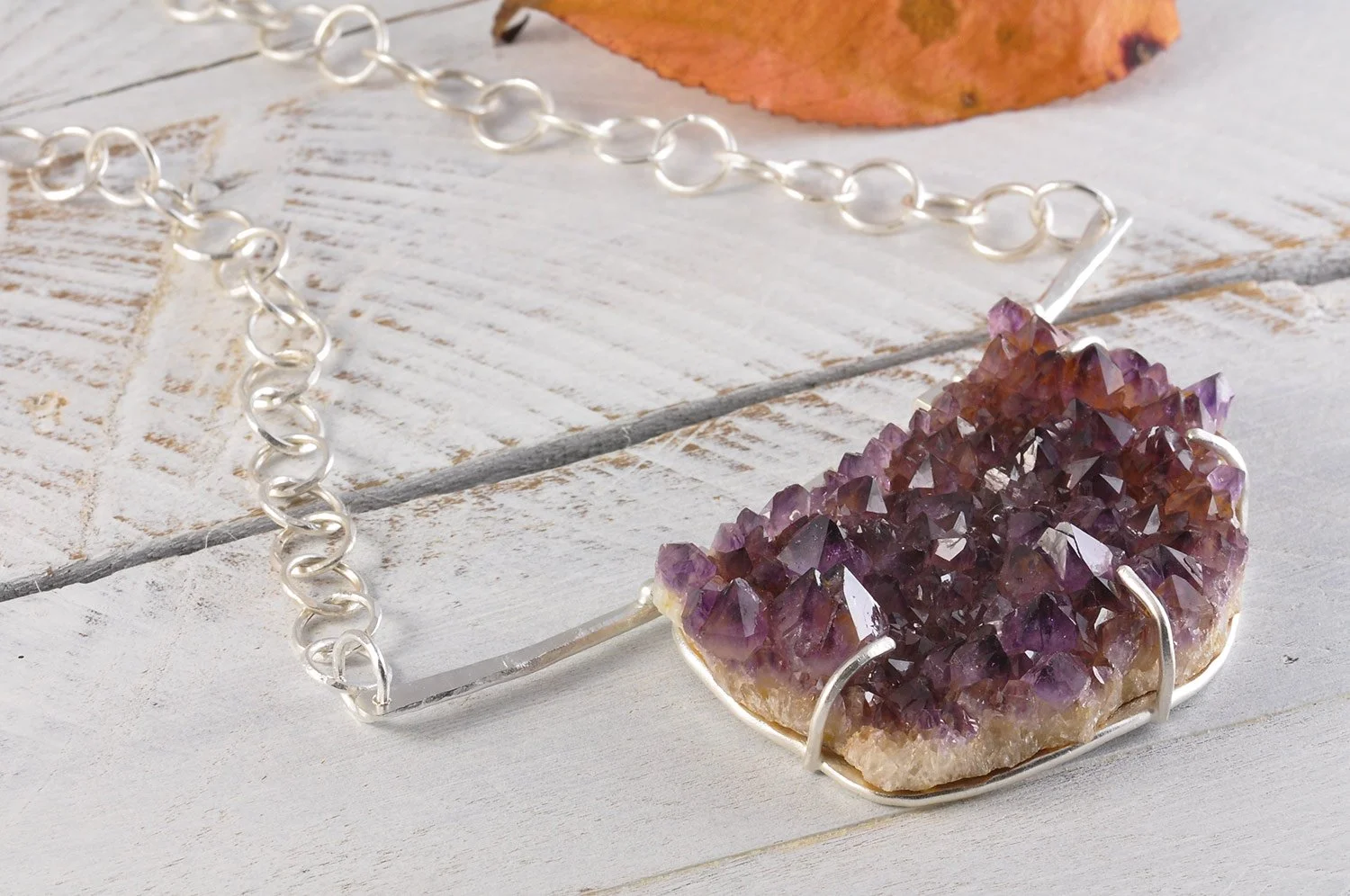 Ametrine Druzy Sterling Silver Necklace