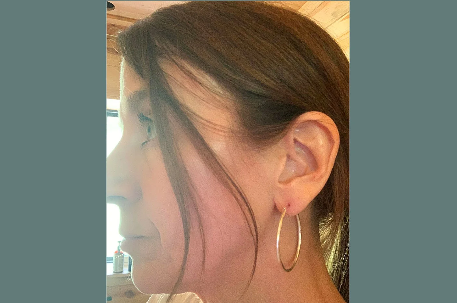 Sterling Silver Hoop Earrings on Danielle