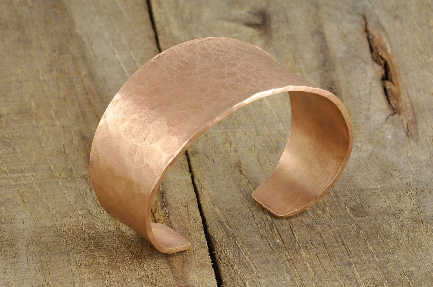 Handcrafted Hammered Bronze Cuff Bracelet