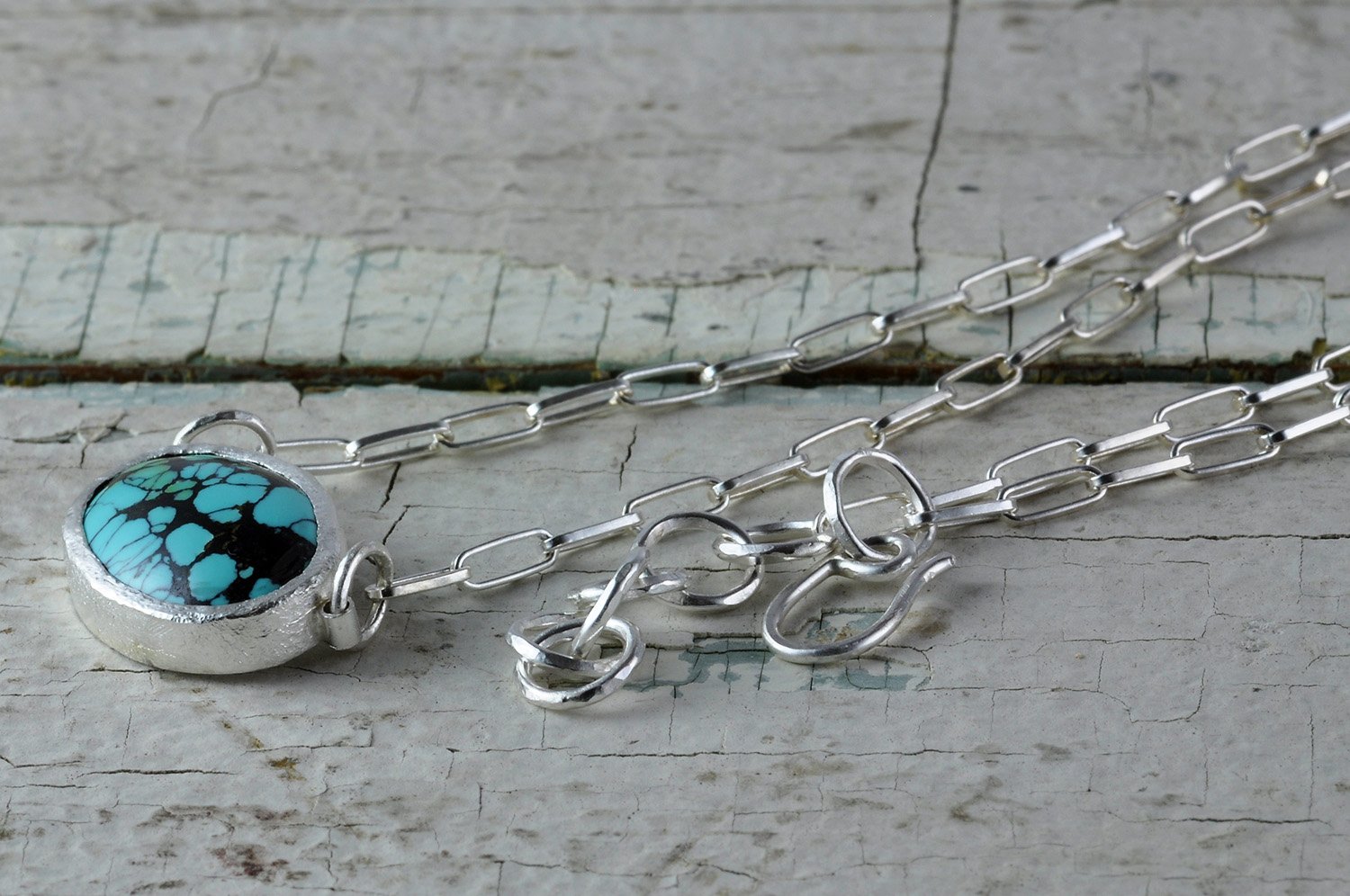 Hubei Turquoise Sterling Silver Necklace