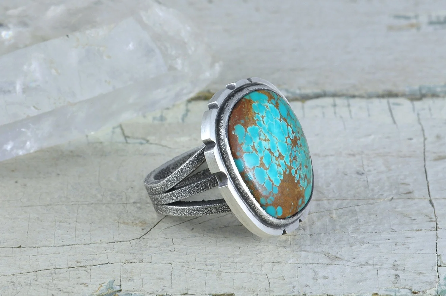 Number 8 Turquoise Sterling Silver Ring