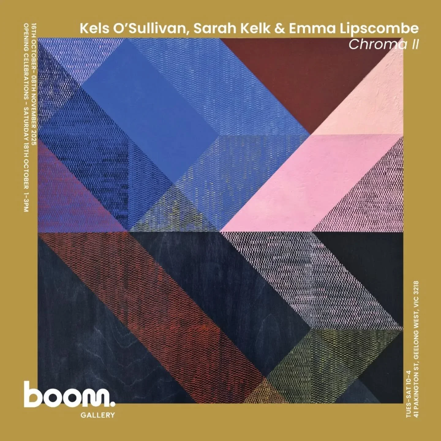 Beyond excited to be exhibiting at @boomgallery with the talented @sarah_kelk and @emmalipscombe_ 🙌