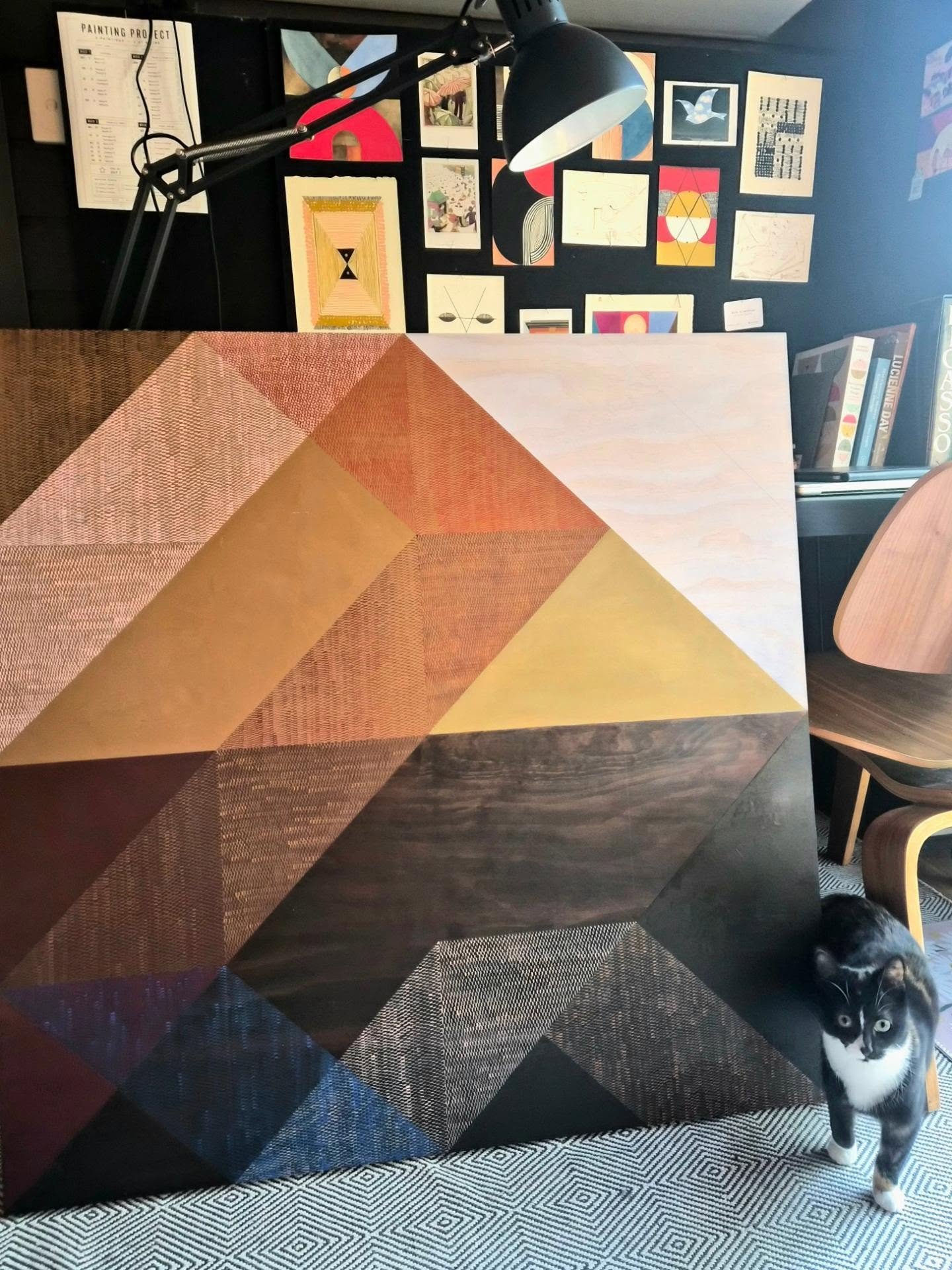 "current wip with cats" 
Why is it, as soon as I try to take a pic the cats are walking straight into the shot 😆 
I've been making good progress on this one. Should get this one finished today. It's work number 5/10 for a show coming up. M