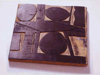 Figure 14. Woodblock for the Woodcut Three Ovals, ca. late 1960s-early 1970s