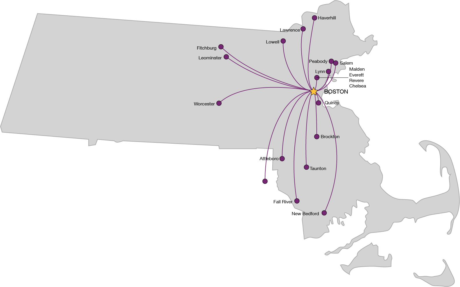 Regional Rail would connect Gateway Cities to Boston, Providence, and each other with frequent, reliable service