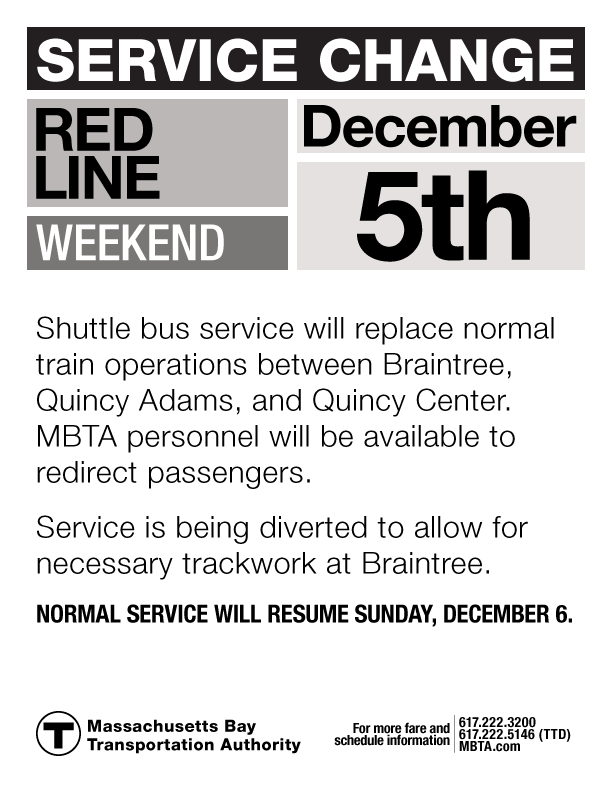 Our revised Red Line service change notice.