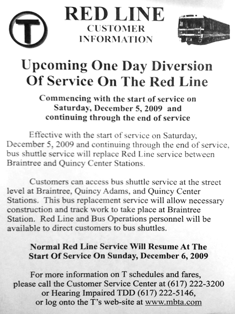 Original Red Line service advisory.