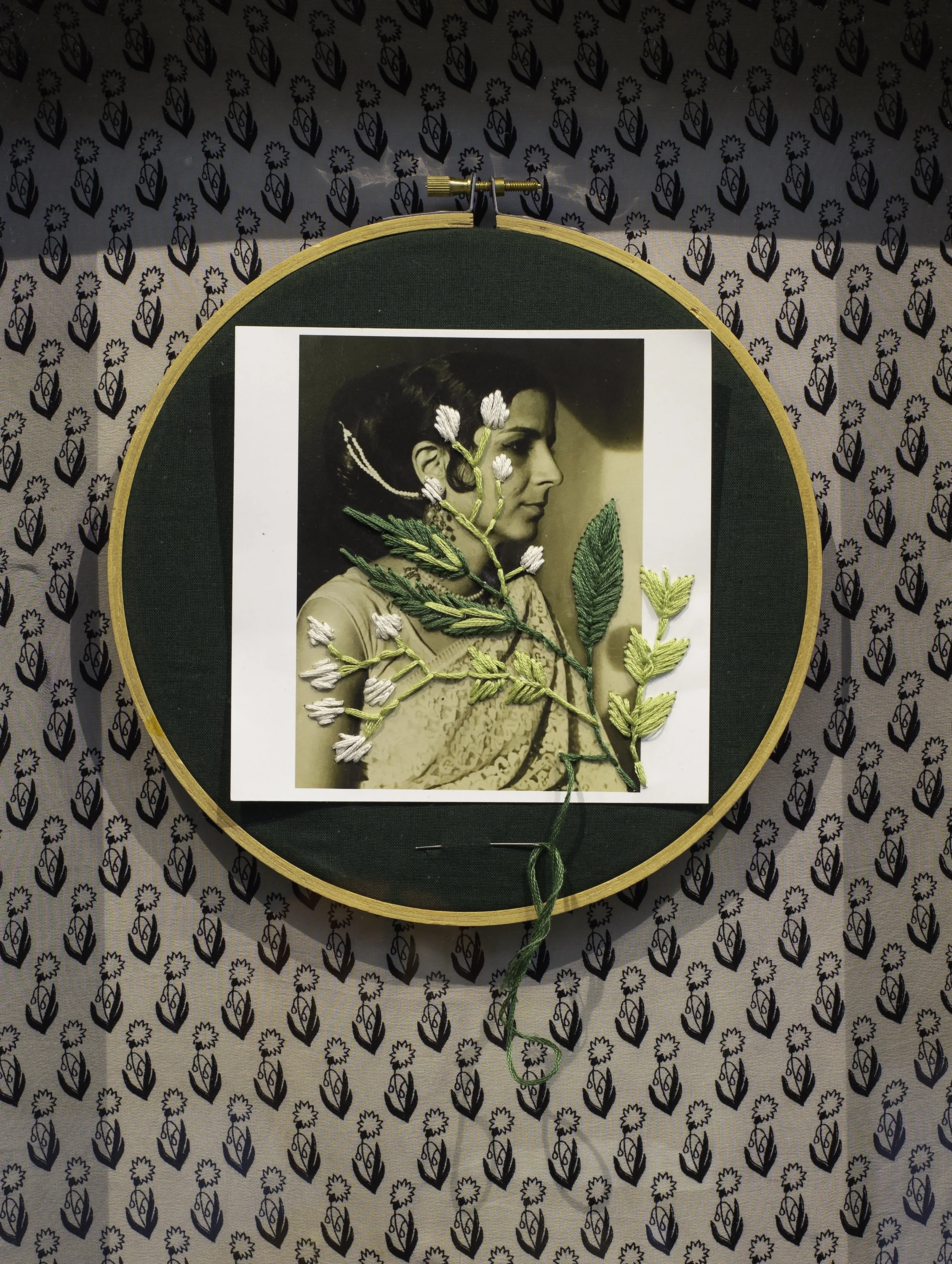 Shafa, embroidery on found photograph, 11x14, 2021.jpg