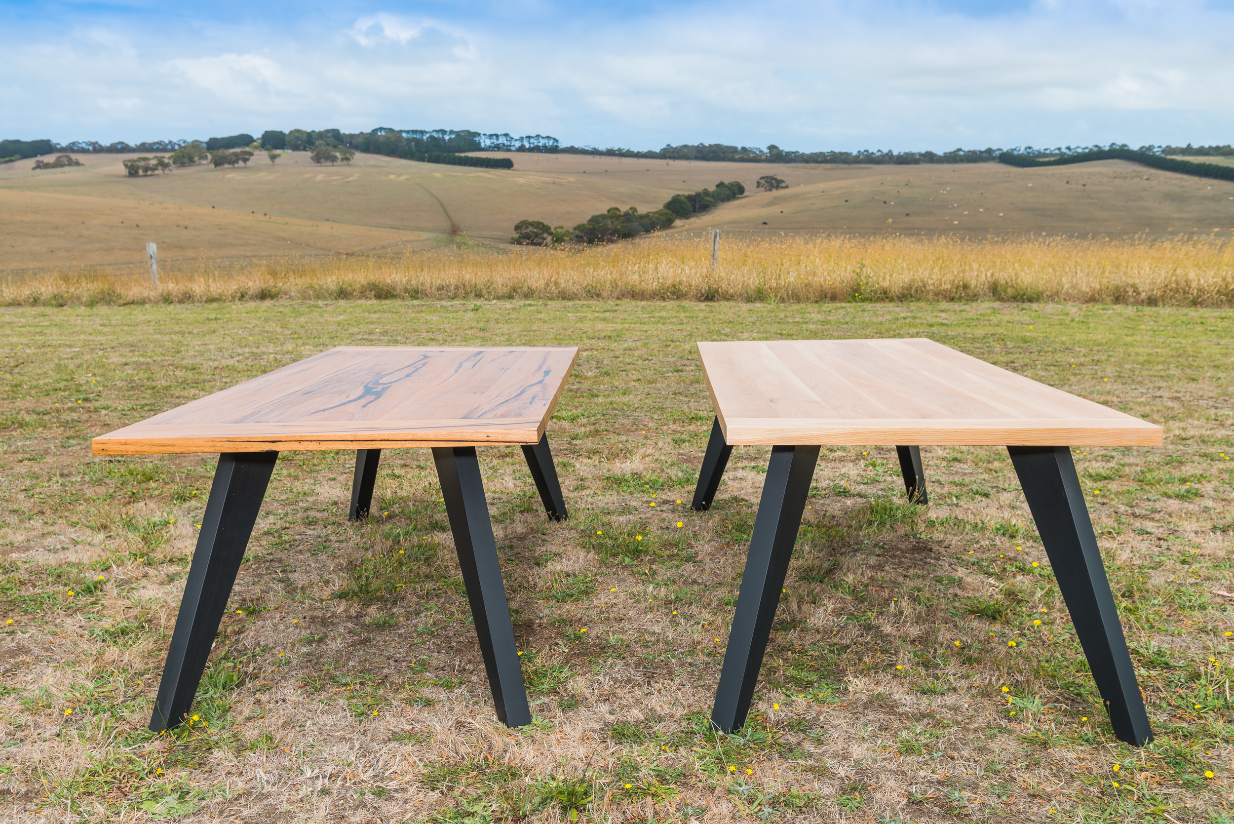 sleek timber dining table