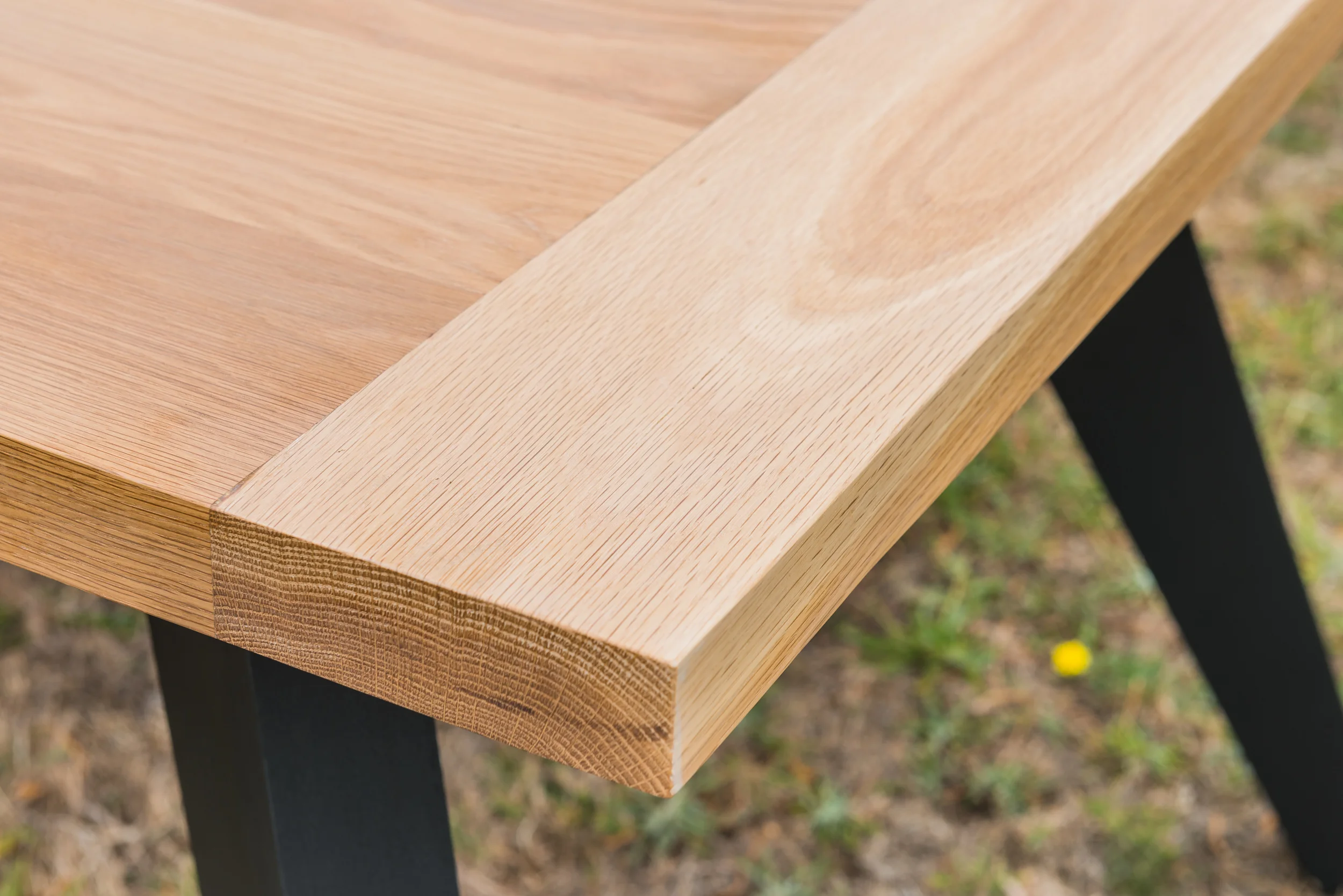 Contemporary Timber Dining Table with Black Timber Legs