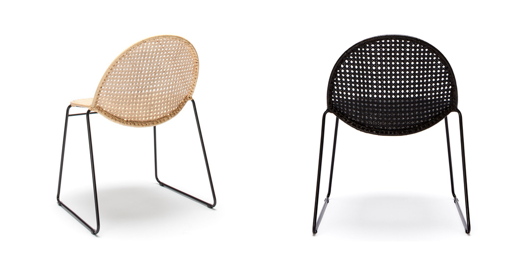 Rattan and Metal dining chair