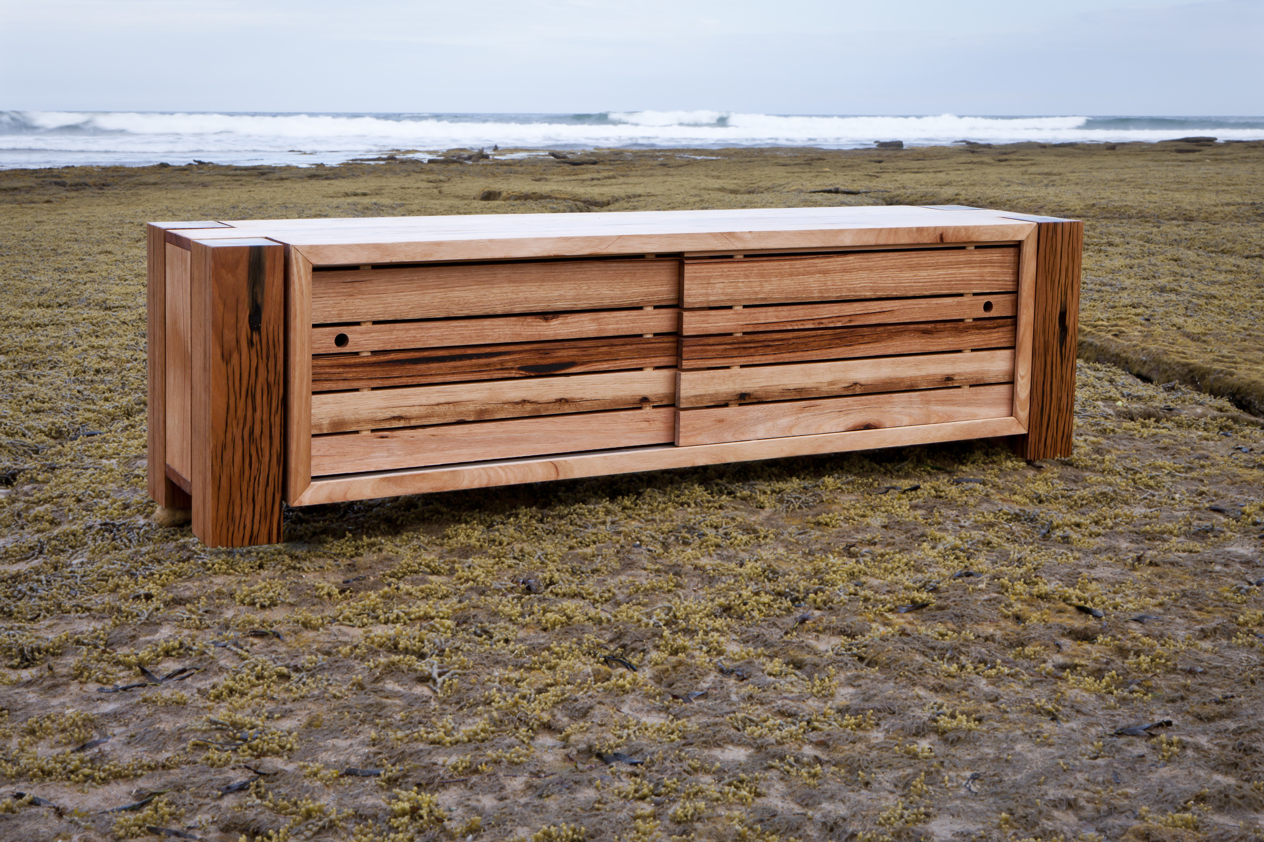 recycled timber tv unit