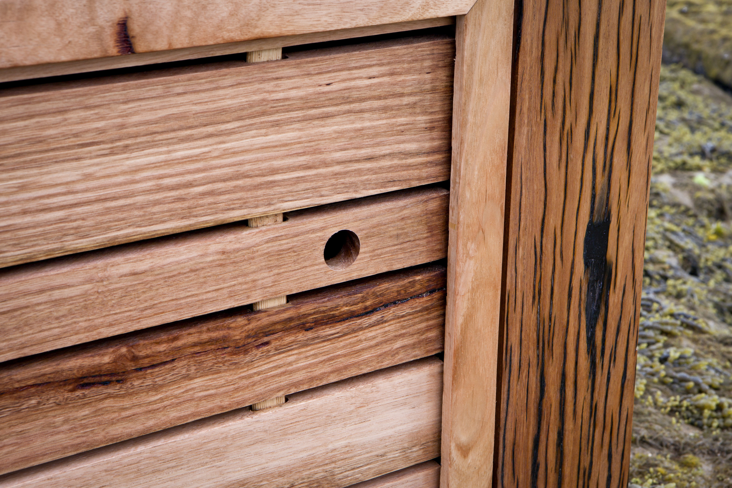 modern recycled timber tv unit