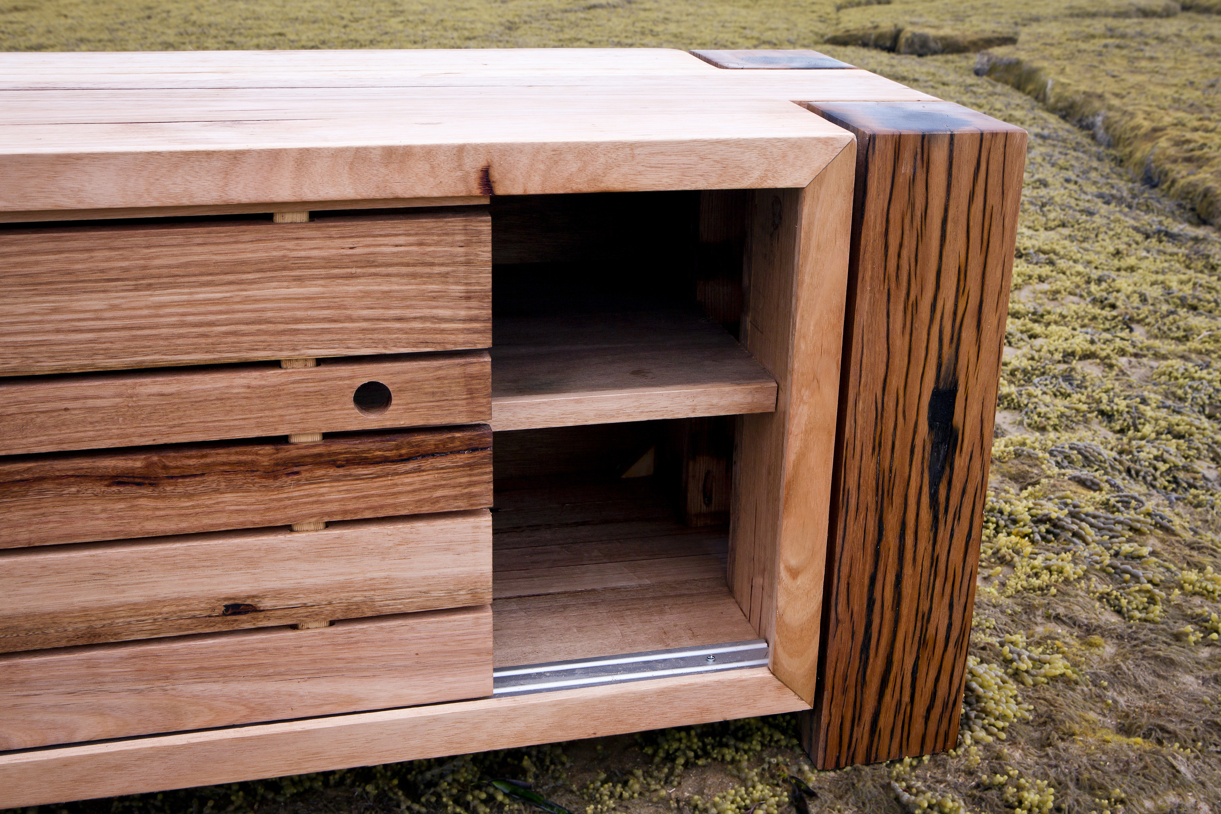 feature timber tv unit