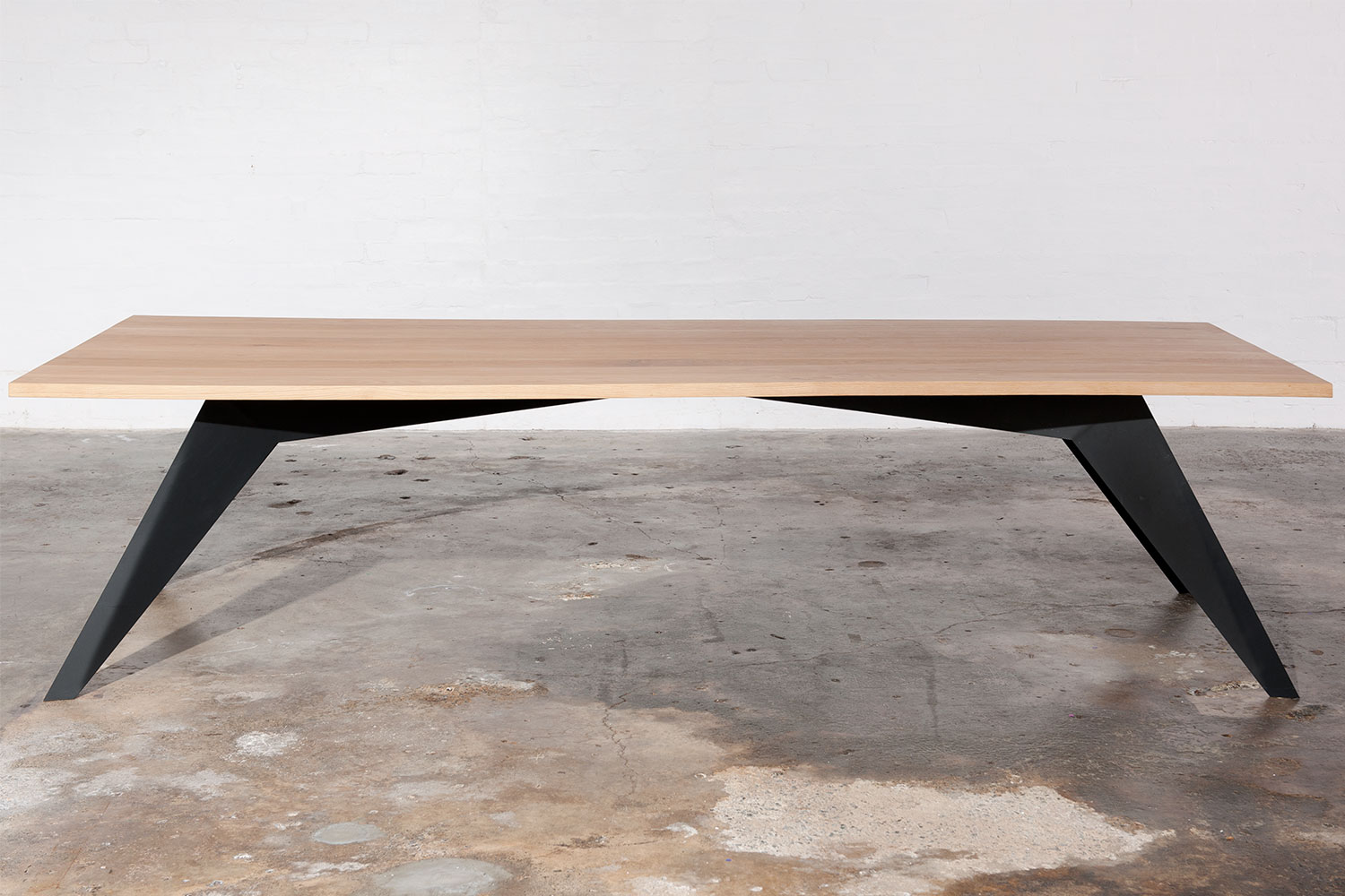 Metal and timber dining table