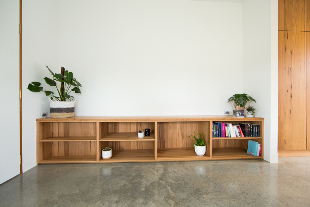 Custom timber bookcase