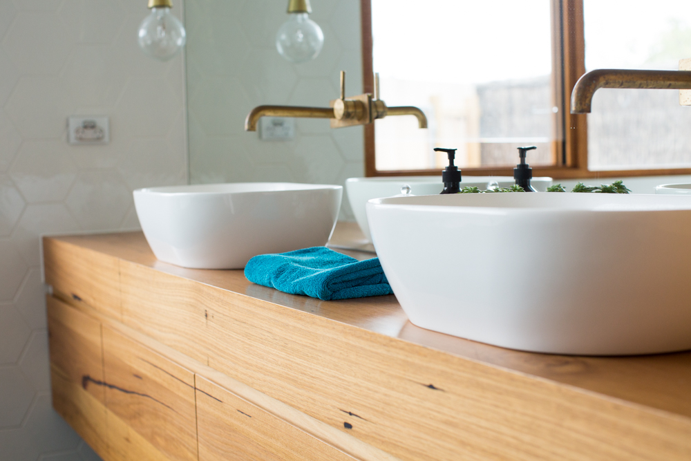 Modern timber vanity