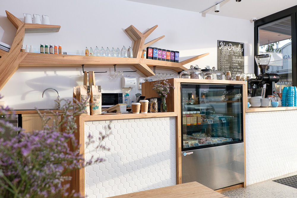 Custom timber bench top for cafe