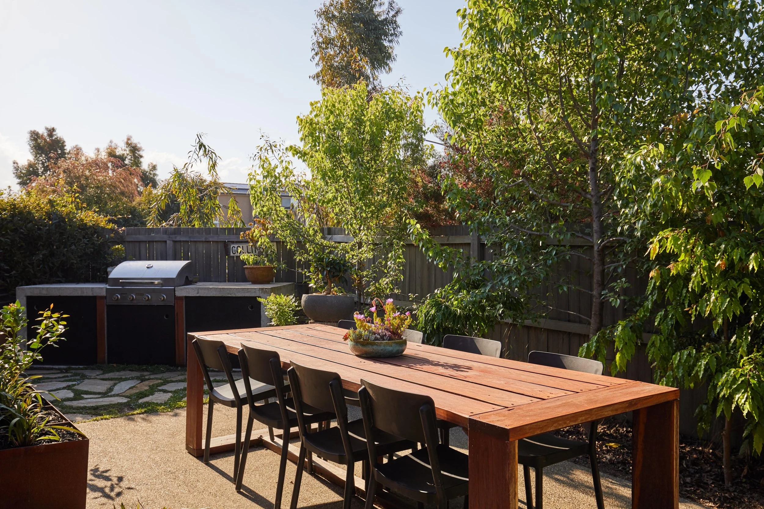 Modern recycled timber outdoor dining tables